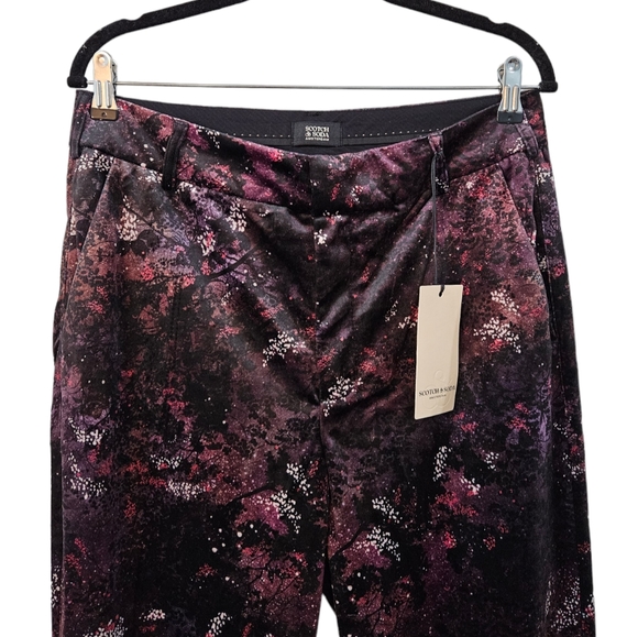 NWT Scotch & Soda Velvet High-Rise Flared Trousers Size 30x32 - Picture 4 of 9